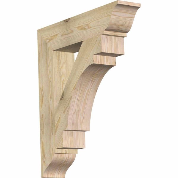 Ekena Millwork 6 in. x 34 in. x 30 in. Douglas Fir Merced Traditional Rough Sawn Bracket