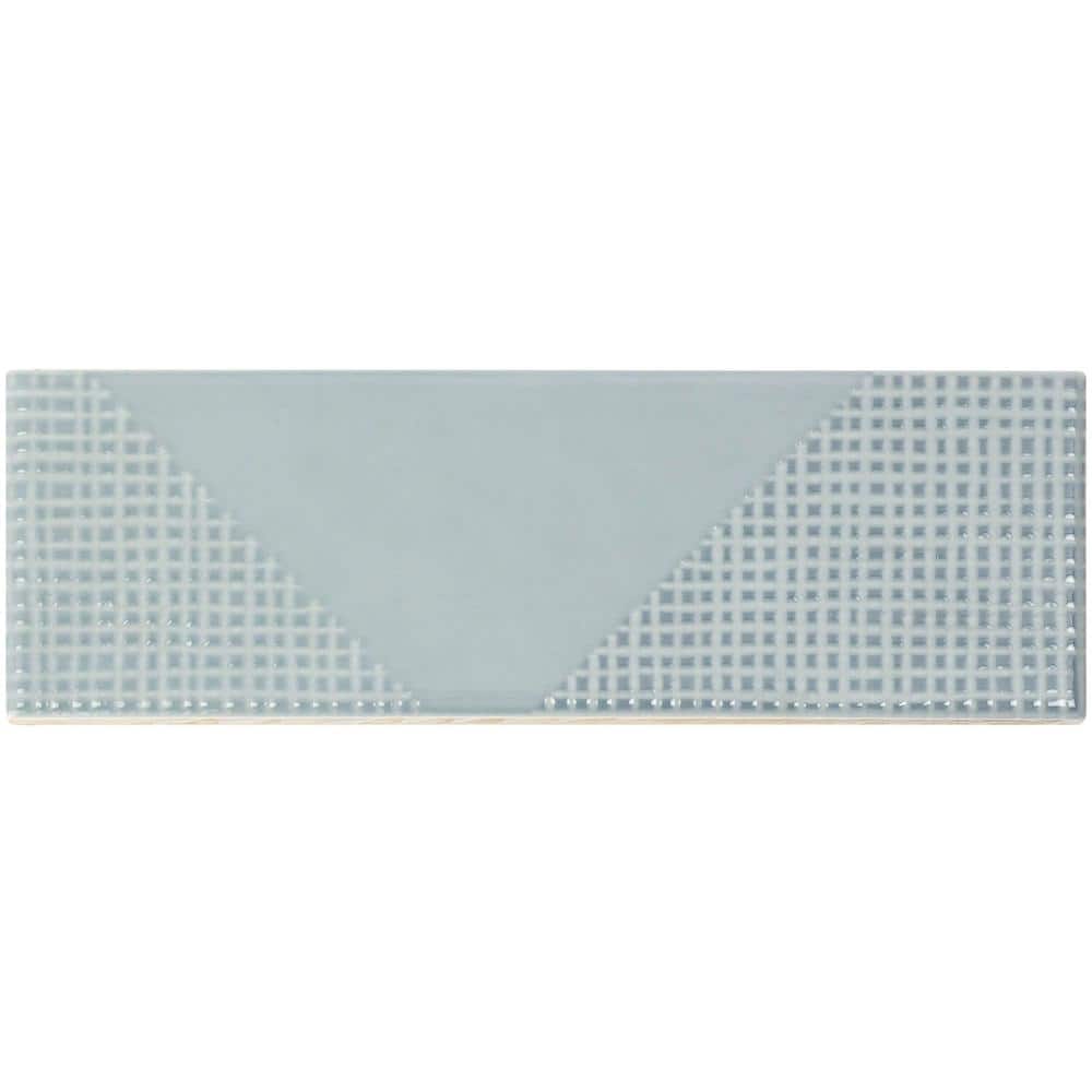 Ash Blue 2" x 8" Polished Ceramic Subway Wall Tile