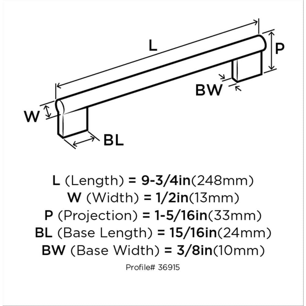 Versa Polished Chrome 9.75-inch Modern Cabinet Bar Pull