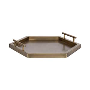 Halsey Gold Hexagon Metal 18 in. Decorative Tray
