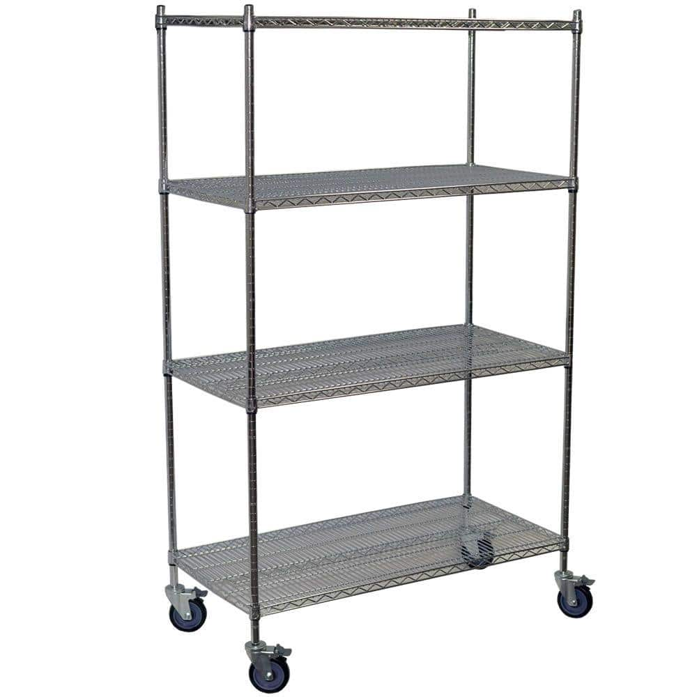 KING'S RACK Storage Bin Rack System Steel Heavy Duty 4-Tier Utility Shelving  Unit (33-in W x 15-in D x 36-in H), Gray in the Freestanding Shelving Units  department at