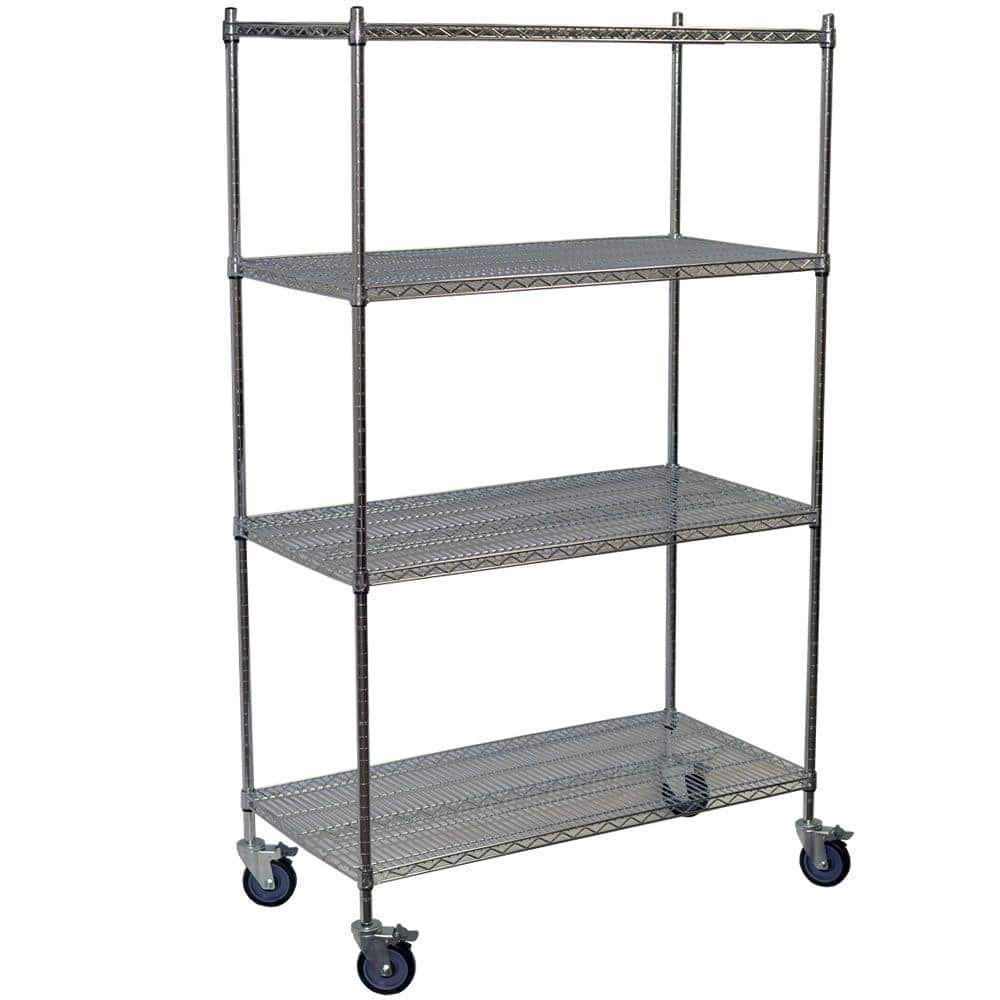 24 Inches Deep 69 Inches High Details about   48" Wide Mobile Wire Shelving 