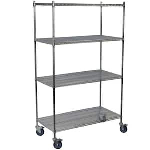 Chrome 4-Tier Steel Wire Shelving Unit (72 in. W x 69 in. H x 24 in. D)