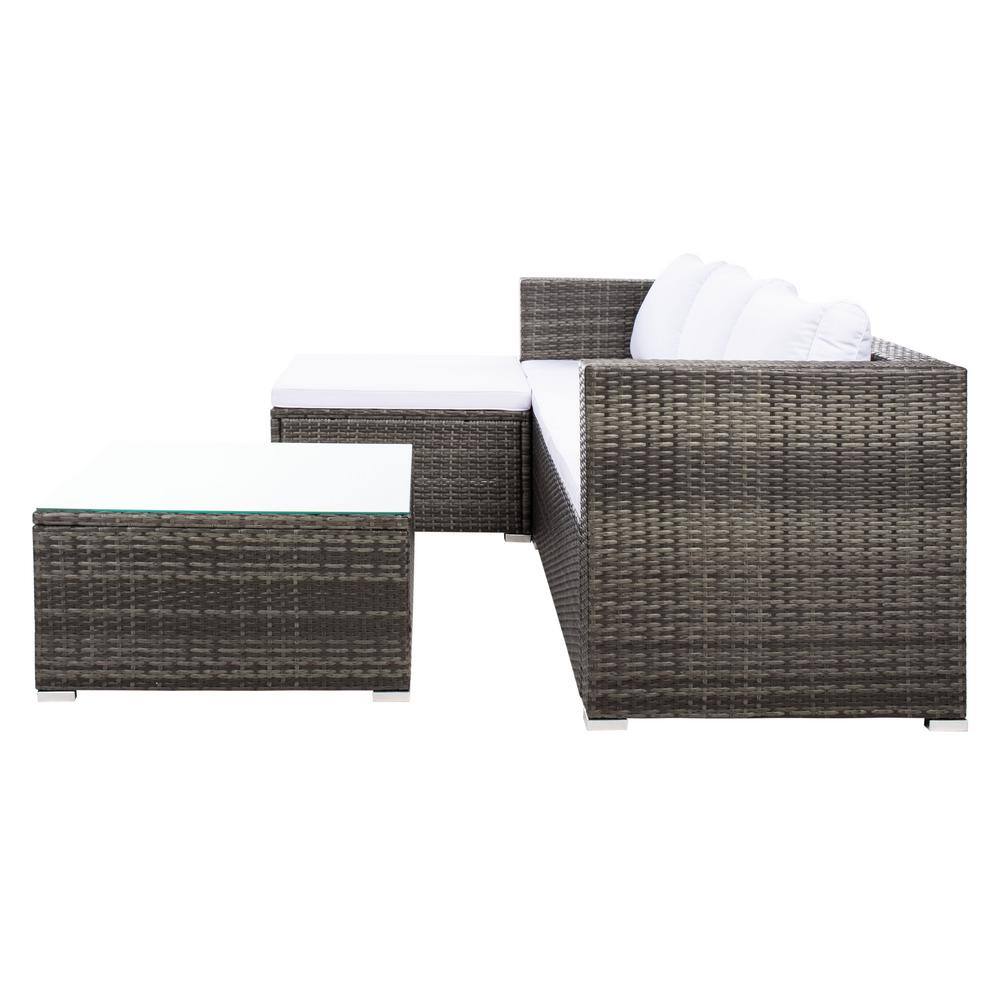Madalina 4-Person Black Wicker Outdoor Conversation Set with Cushions
