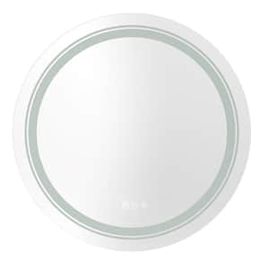 24 in. W x 24 in. H Large Round Frameless Light Dimmable Backlit Dual Front LED Wall Bathroom Vanity Mirror Super Bright