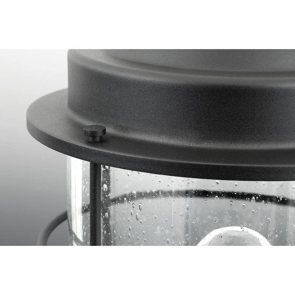 Holcombe Black Aluminum Wall Lantern with Seeded Glass