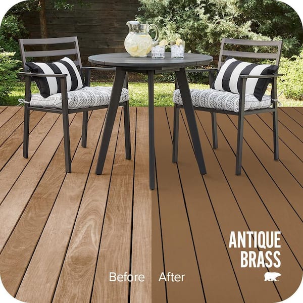 8 oz. #SC-115 Antique Brass Solid Color Waterproofing Exterior Wood Stain and Sealer Sample