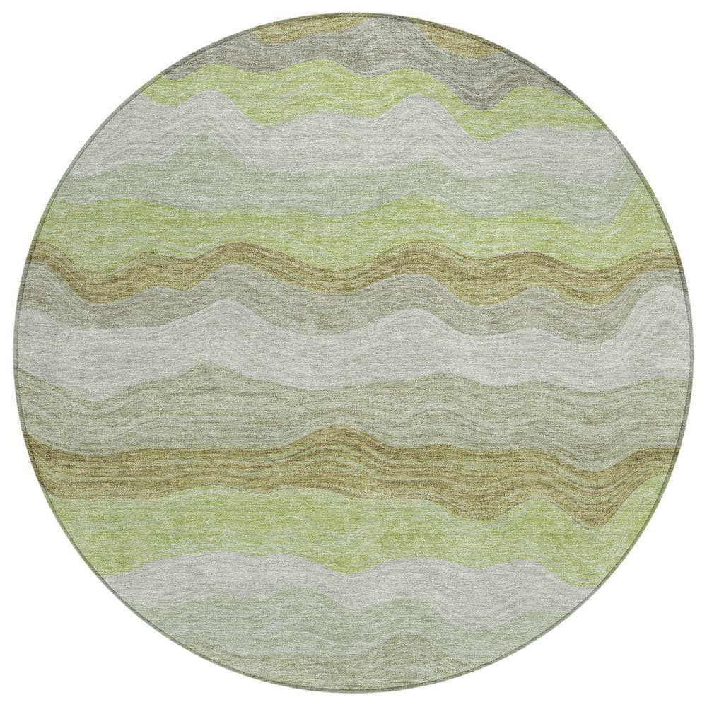 Chantille Machine Washable Indoor/Outdoor Abstract ACN2397 Aloe 8 ft. x 8 ft. Round Rug price history on PriceWatchPro