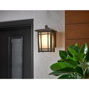 Port Oxford 10.625 in. 1-Light Oil Rubbed Chestnut Outdoor Wall Lantern Sconce
