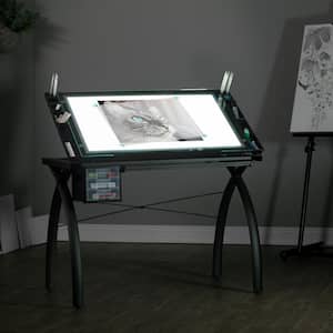 Futura Light Table for Artists, Drawing with Dimmable Light and Adjustable Top, Main Work Surface 38 in. W x 24 in. D