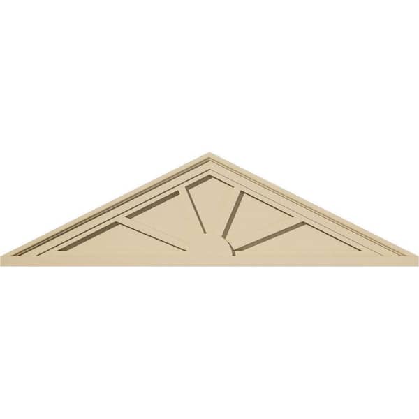 42-in. W x 11-1/2-in. H x 2-in. P (Pitch 6/12) Peaked Cap 4 Spoke Signature Urethane Pediment, Primed Tan