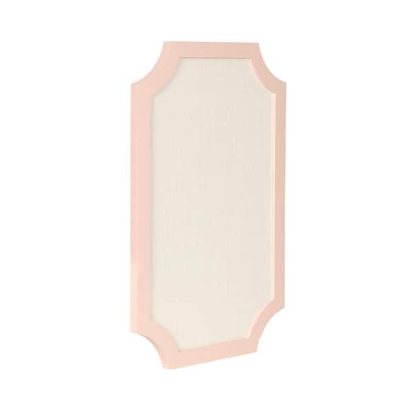 Holbrook 24 in. x 15 in. Pink Wood Framed Linen Fabric Memo Board