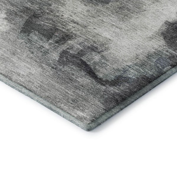 Mayfield Premium Machine Washable Abstract AMF2204 Gray 10 ft. x 14 ft. Area Rug