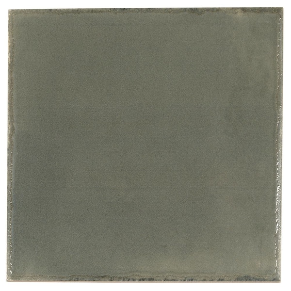 Cadence 8 in. x 8 in. Glossy Dark Moss Green Porcelain Zellige Square Tile (12.49 sq ft/case)-29 Pack