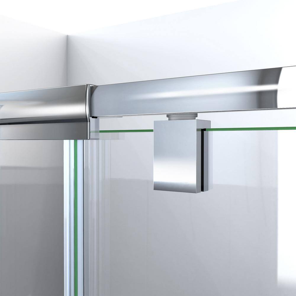 Flex 60" Chrome Semi-Frameless Shower Enclosure with Acrylic Wall Kit