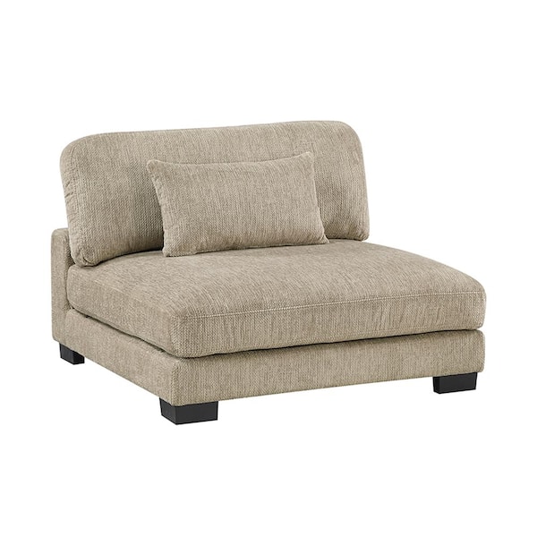 Beane Brown Textured Microfiber Armless Chair
