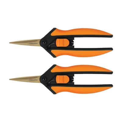 6 in. Titanium Micro-Tip Pruning Shears with Softgrip Handles (2-Pack)