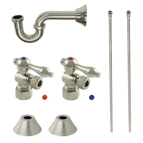 Kingston Brass Trimscape Traditional Plumbing Supply Kit Combo 1-1/4 in. Brass with P- Trap in Brushed Nickel