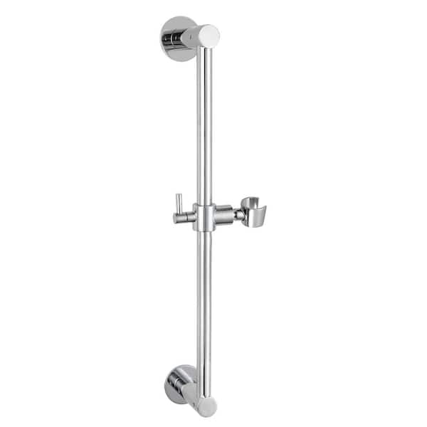 15 in. All-Metal Adjustable Shower Slide Bar in Chrome, Wall Mount Handheld Shower Head Holder, Shower Head Slide Bar