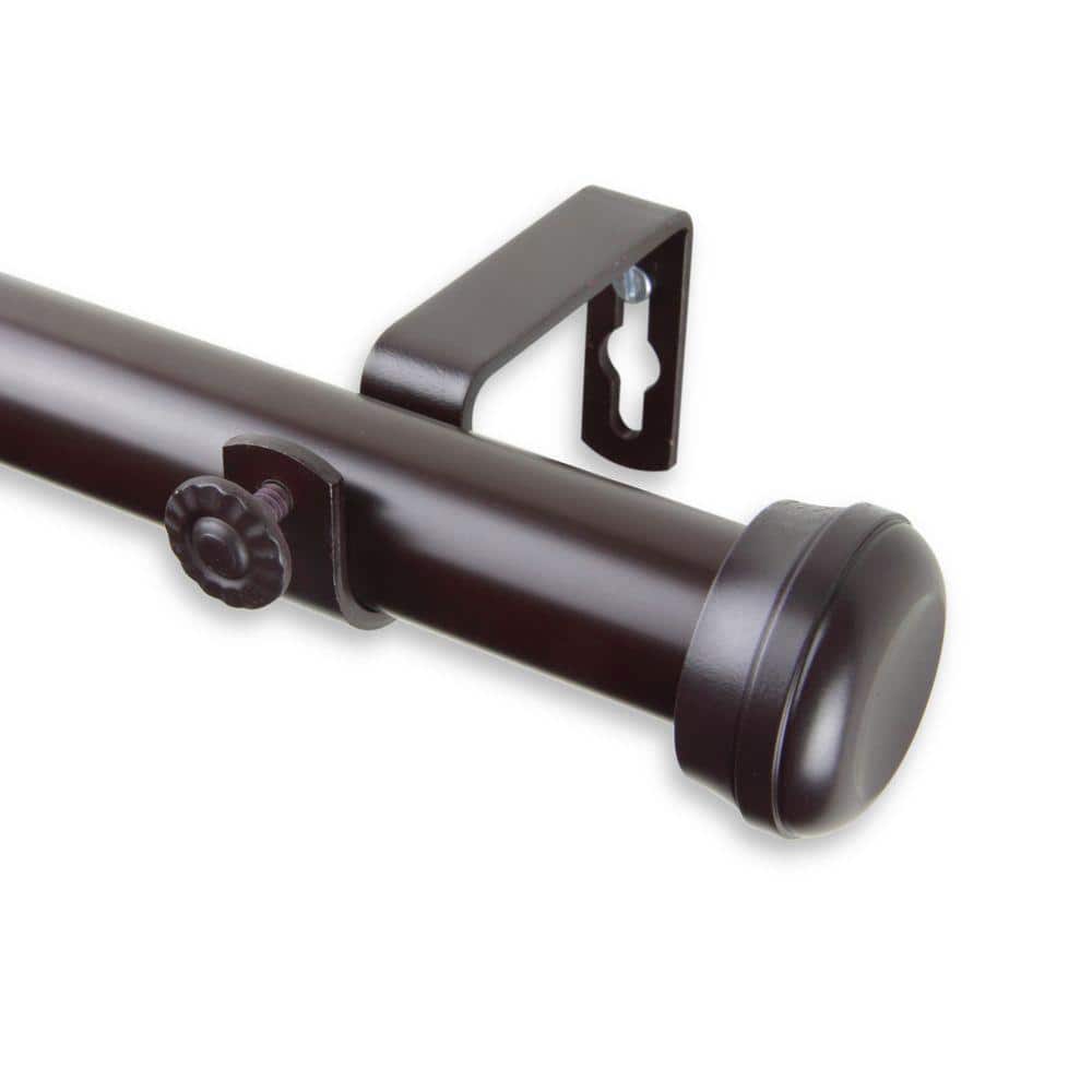 66 in. - 120 in. Telescoping 1 in. Single Curtain Rod Kit in Mahogany with Rosen Finial price history on PriceWatchPro