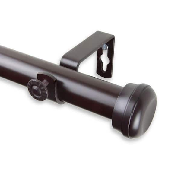 Rod Desyne 66 in. 120 in. Telescoping 1 in. Single Curtain Rod Kit in Mahogany with Rosen