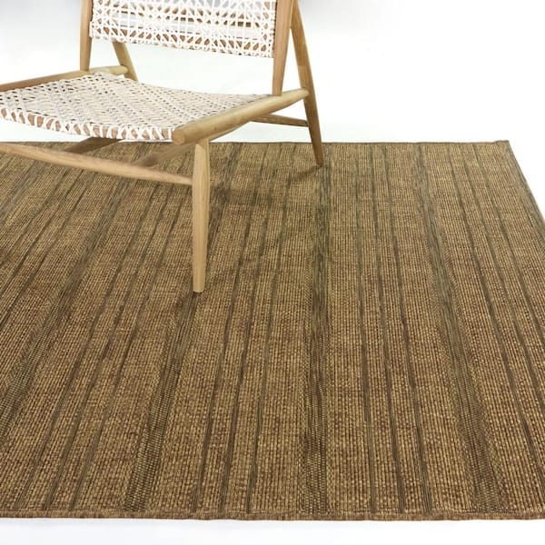 Errett Brown 5 ft. x 7 ft. Stripe Indoor/Outdoor Area Rug