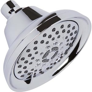 Rainfall Showerhead 6-Spray Patterns with 1.8 GPM 5 in. Wall Mount Rain Fixed Shower Head in Chrome