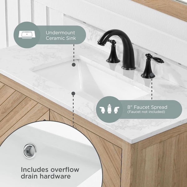 Glacier Bay Huckleberry 36 in. Single Sink Weathered Tan Bath