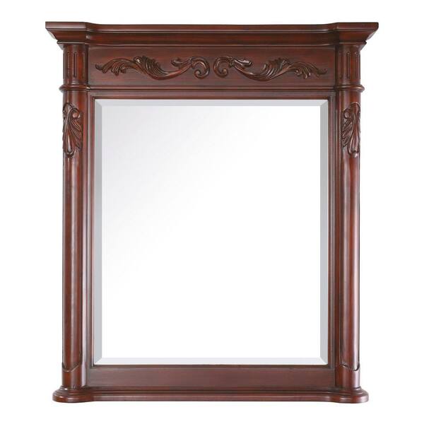 Avanity Provence 21.6 in. W x 24.4 in. H Framed Rectangular Bathroom Vanity Mirror in Antique Cherry