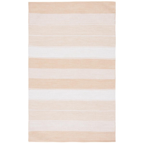 SAFAVIEH Striped Kilim Ivory Gold Doormat 3 ft. x 5 ft. Striped Area Rug