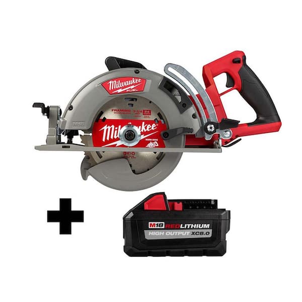 Milwaukee M18 FUEL 18V 7-1/4 in. Lithium-Ion Cordless Rear Handle Circular Saw with HIGH OUTPUT 8.0 Ah Battery