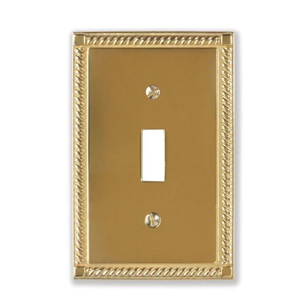 AMERELLE Brass 1-Gang Toggle Wall Plate