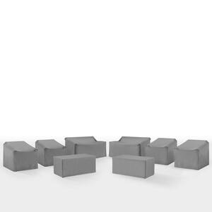 8-Pieces Gray Outdoor Furniture Cover Set