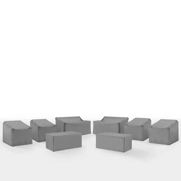 CROSLEY FURNITURE 8-Pieces Gray Outdoor Furniture Cover Set