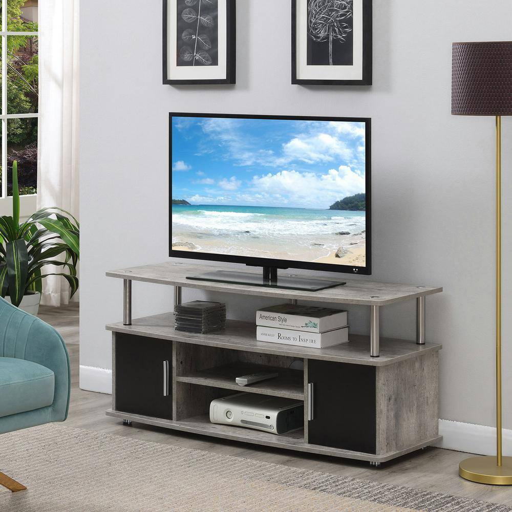 Sleek Gray 48" Monterey TV Stand with Cabinet Storage