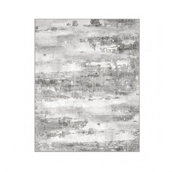Limlok Zephyr Machine Washable Light Gray 2 ft. x 5 ft. Modern Abstract ...