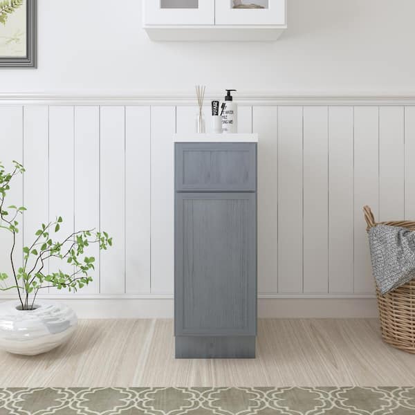 Vanity Art 12 in. W. x 21 in. D x 32.5 in. H 1-Drawer Bath Vanity Cabinet Only in Smoky Gray