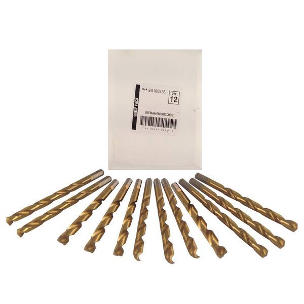 BLU-MOL Disston 9/32 in. Diameter Titanium Nitride Coated Jobber Drill Bit (12-Pack)