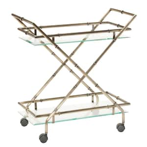 Lanai Antique Brass Serving Cart