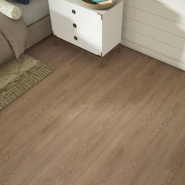 DuraDecor Liz Marie's Greige Retreat 20 MIL x 7 in. W x 48 in. L Click Lock Waterproof Lux Vinyl Plank Flooring (23.2 sqft/case)