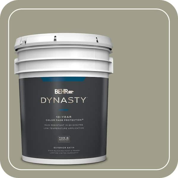BEHR DYNASTY 5 gal. #BXC-82 Potting Moss Satin Enamel Exterior Stain-Blocking Paint & Primer