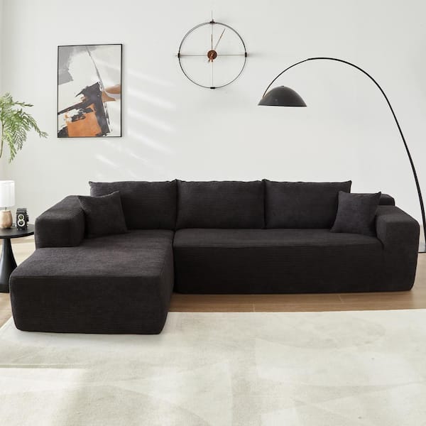 Allwex VIVI 104 Wide Arm 2-Piece Corduroy Fabric L-Shape