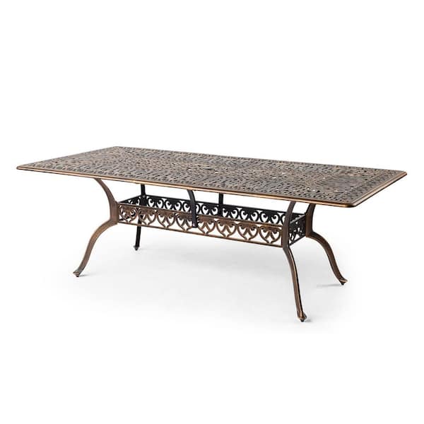 87 in. Bronze Color Patio Aluminium Rectangular Table