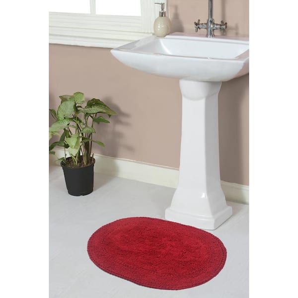 HOME WEAVERS INC Radiant Collection 100% Cotton Bath Rugs Set, 22 in.  Round, Red BRA22RRE - The Home Depot