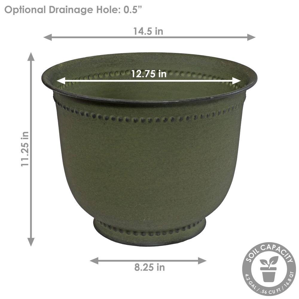 Michael Matte Sage Medium Iron Indoor/Outdoor Planter Set