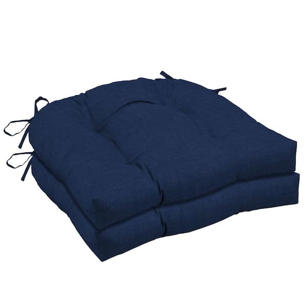 ARDEN SELECTIONS 20 in. x 18 in. Rectangle Outdoor Seat Cushion in Sapphire Blue Leala (2-Pack)