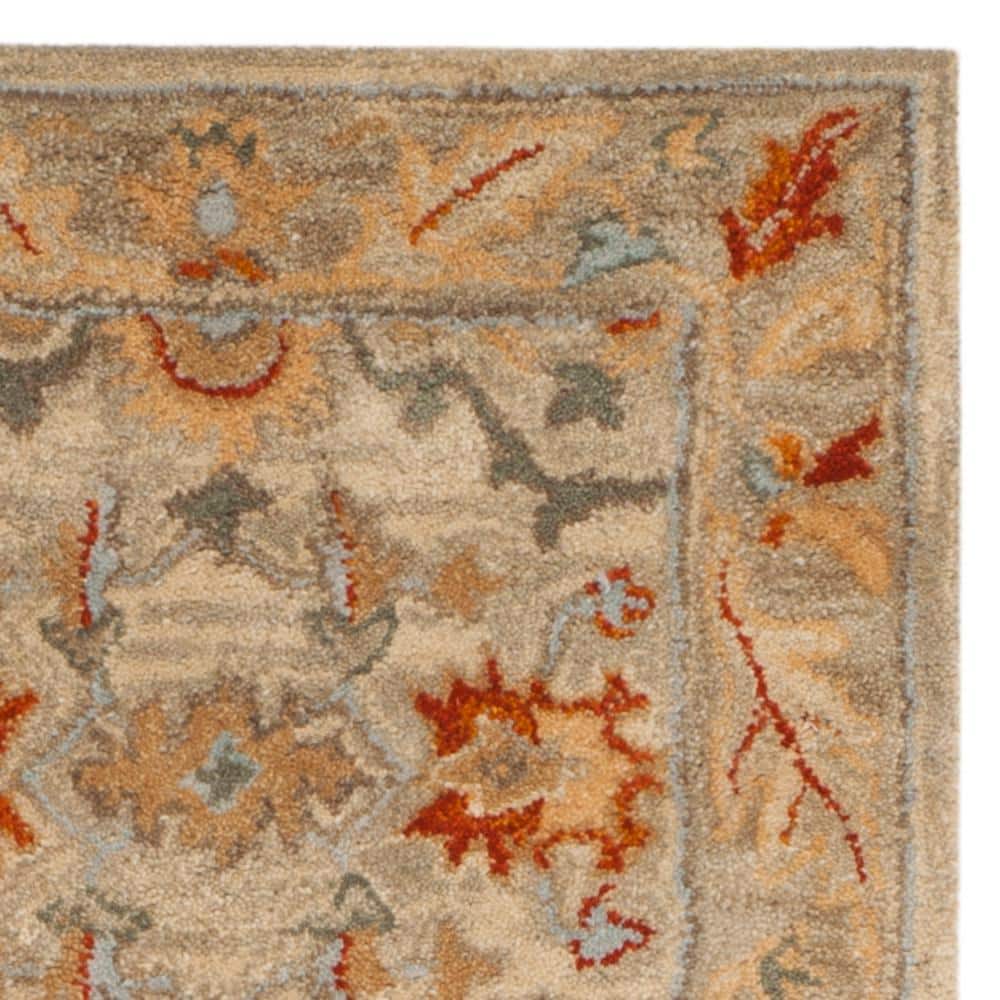Antiquity Beige and Multicolor Hand-Tufted Wool Runner Rug