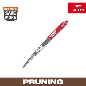12 in. 3 TPI Pruning Carbide Teeth Wood Cutting SAWZALL Reciprocating Saw Blade (1-Pack)