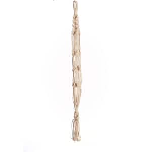 42 in. Off White Woven Cotton Woven Knotty Plant Hanger