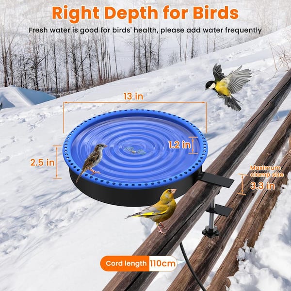 100 W Bird Bath Heater with Prevent Water Freezing for Winter, Outdoor Garden, Yard, Patio, and Lawn (1-Pack)